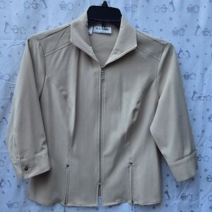 KC Studio Collection Beige Zip-Up Blazer